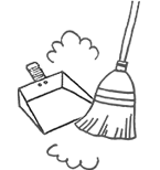 ほうきとちりとりのイラスト